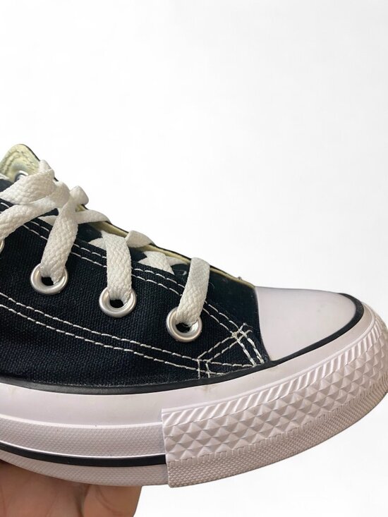 Converse All Star Low Black White Sneakers Mens 4 Womens 6 Chuck Taylor Shoes - Picture 16 of 16